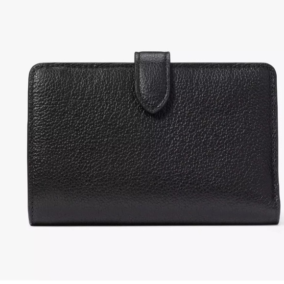 New Kate Spade Elsie Medium Compact Bifold Wallet Leather Black - Picture 3 of 3